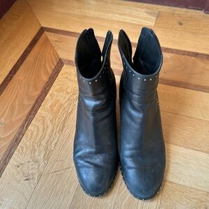 Rag & Bone black leather stud booties